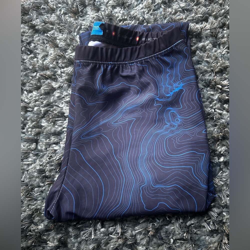 Topographical Map of Colorado Leggings, Kind Design, Size L